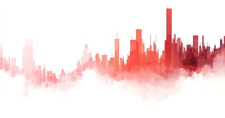 Fototapeta premium Red stock market graph going down isolated