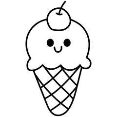 ice cream cartoon doodle