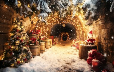 underground cozy christmas background 