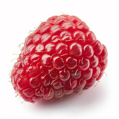 Fresh and Juicy Raspberry Isolated on White Background, Perfectly Ripened and Ready to Enjoy, Great for Healthy Eating and Delicious Desserts, Close-up View of Natural Fruit