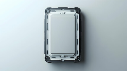 Electric Vehicle Battery Pack Top View on White Background