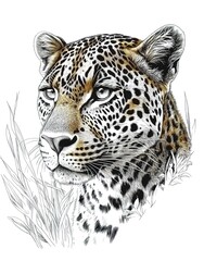 Obraz premium Beautiful line art watercolor illustration on a white background