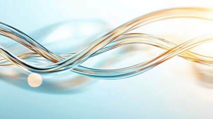 Naklejka premium Abstract Flowing Lines in Blue and Gold