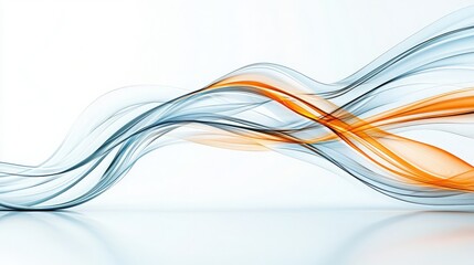 Fototapeta premium Abstract Blue and Orange Waves.