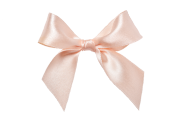 Beautiful peach gift bow isolated on white background