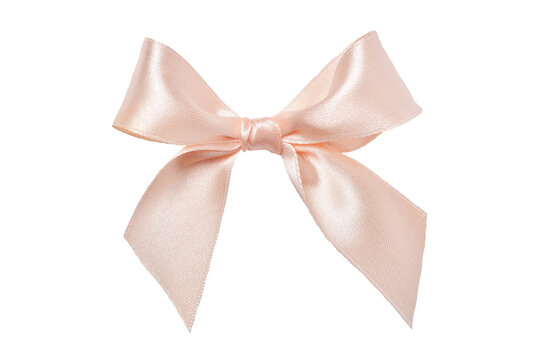Beautiful peach gift bow isolated on white background