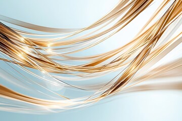 Abstract Golden Waves Background