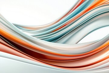 Abstract Swirling Lines in Orange and Teal