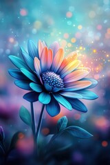 Obraz premium Enchanting Blue Flower with Magical Glow