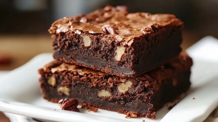 Pecan Pie Brownies with Chopped Nuts and a Rich Chocolate Layer Perfect for Autumn Festivities and Holiday Desserts