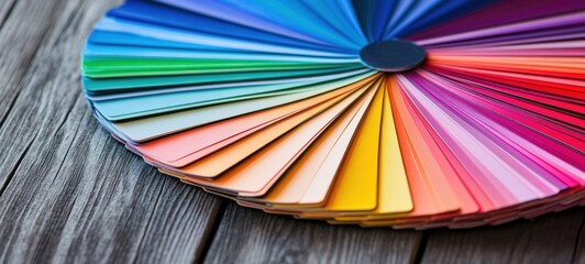 Vibrant Spectrum: A Colorful Fan of Paint Swatches