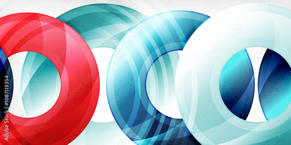 Aufkleber bright colorful circles with light effects. abstract background