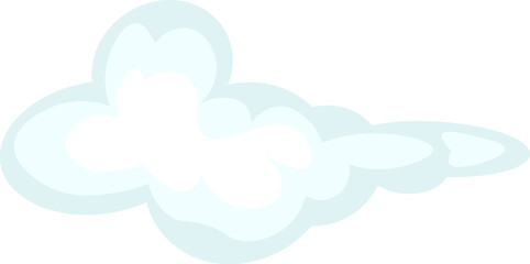 Xmas airy cloud. Xmas winter long elongated cloud in flat style. Festive New Year vector icon isolated on white background for decoration of holiday design
