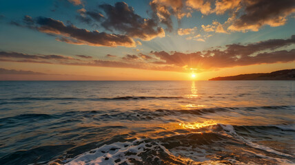 Fototapeta premium Beautiful sunrise over the sea