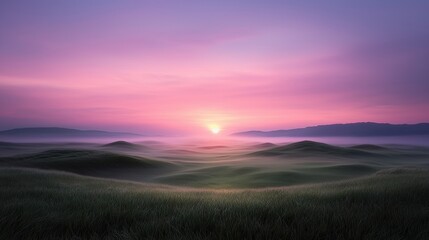 Obraz premium A beautiful sunset over a field of grass