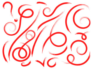 abstract Hand Art Red Tail Vector Bundle background