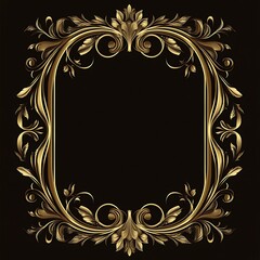 Golden Floral Frame with Cream Flowers