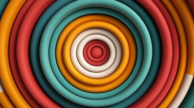 Vibrant concentric circle design, eye-catching radial pattern, perfect for engaging advertisements and dynamic visual presentations