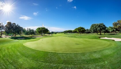 Fototapeta premium Experience the thrill of a perfect drive on the green. 