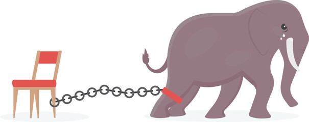 Businessman See Himself Failure. Business Failure and Low Self-Esteem Concept.

