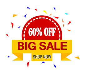 big sale 60% off banner for website.