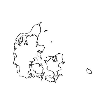 recommend clip art: Denmark map hand drawn sketch. Country map for infographic. Vector