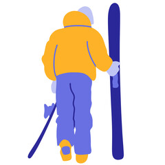 Skieur en flat design