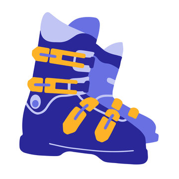 Paire de chaussures de ski en flat design