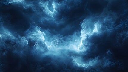 Dramatic&nbsp;nighttime seascape with stormy clouds, turbulent waves, and moonlit water surface, showcasing threatening weather in cinematic wide&nbsp;shot.
