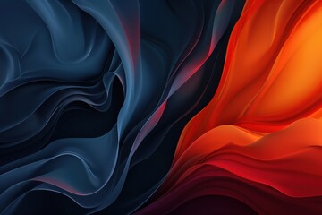 Obraz premium Abstract Flowing Red and Blue Waves Gracefully Merge with Smooth Textures