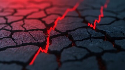 Obraz premium Economic Uncertainty and Market Collapse Scenario with Gloomy,Ominous 3D