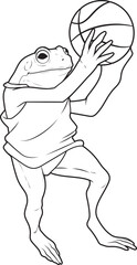 Frog Basketball player Basketball Animal Vector Graphic Art Illustration