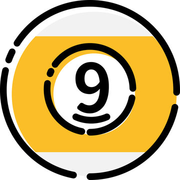recommend clip art: Sports outline icons-Number 9 Billiard Ball