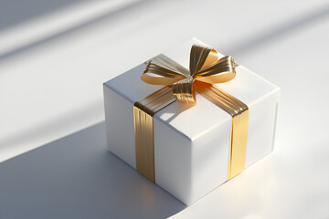 Obraz premium Gift box presentation for celebrations indoor setting still life photography minimalist design top-down angle joyful moments