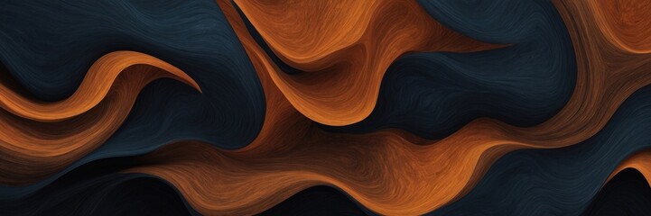 Obraz premium Dark blue orange Brown color wave black backdrop abstract Grainy noisy background