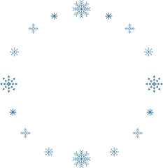 circle winter snowflake frame