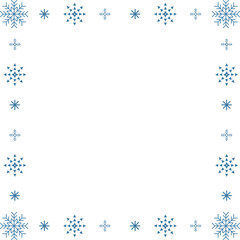square winter snowflake frame
