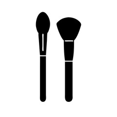 Makeup brushes icon silhouette vector illustration 