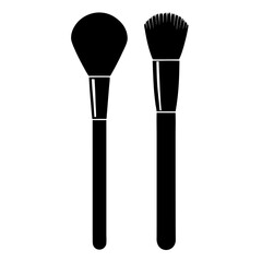 Makeup brushes icon silhouette vector illustration 