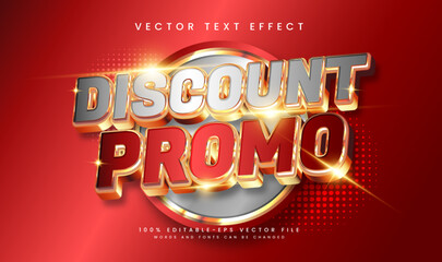 Discount promo editable vector text effect, suitable for promotion product or marketing needs.