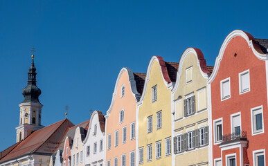 old houses in the old town schaerding in upper austria silver line