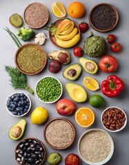 Naklejka premium Healthy Food Flat Lay 