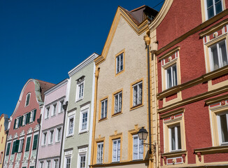 old houses in the old town schaerding in upper austria