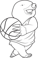 Mole Basketball player Basketball Animal Vector Graphic Art Illustration