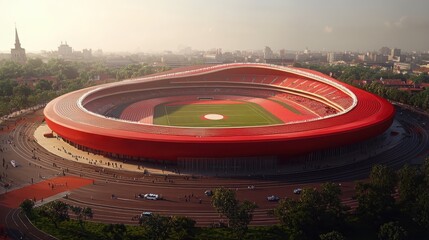 Customizable stadium design urban location ing outdoor environment aerial view innovative concept for enhanced engagement