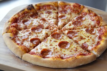 Delicious Pizza on Table Close Up for Food Menu Photography