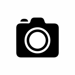 Camera icon in hand drawn style isolated on white background