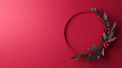 Obraz premium A red background with a black and red wreath