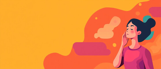 Flat Design Vector Remember To Breathe Illustration