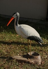 Stork statue in the zoo